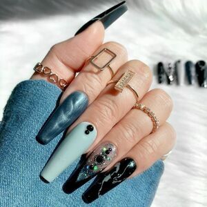 Classy Black Custom Press On Nails | High Quality Nails | Handmade